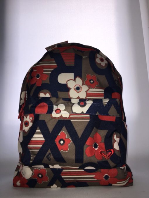 Mochila Roxy Basic Girl ref. XAWBA021 4150666 estampada flores azul rojo blanco y gris