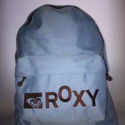 Mochila Roxy Basic Girl ref. XPWBA011 4107785 azul clara letras bordadas marrones