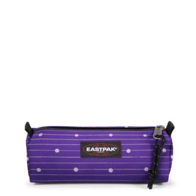 Estuche escolar Eastpak: Benchmark SINGLE EK37288X Little Stripe PURPLE Morado violeta con topos blancos