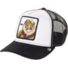 Gorra animales GOORIN BROS Trucker LITTLE KING black León marrón y negra
