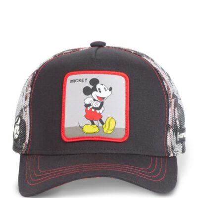 Gorra CAPSLAB Trucker Looney Tunes Dibujos animados Mickey Mouse negra y roja