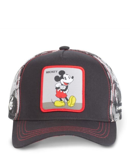 Gorra CAPSLAB Trucker Looney Tunes Dibujos animados Mickey Mouse negra y roja