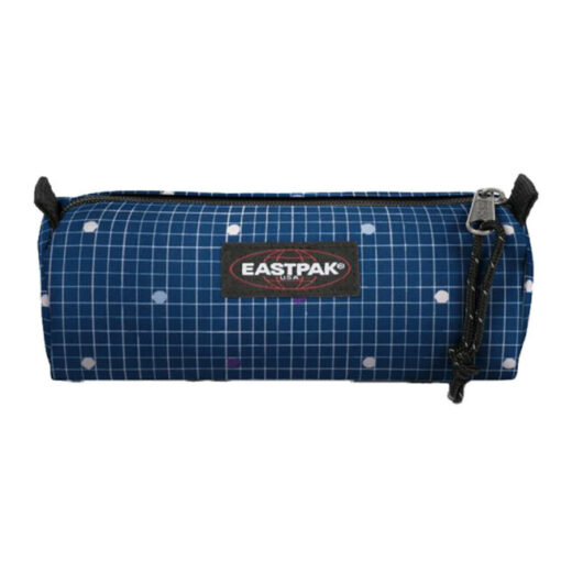 Estuche escolar Eastpak- Benchmark SINGLE EK37289x Little Grid cuadricula azul topitos