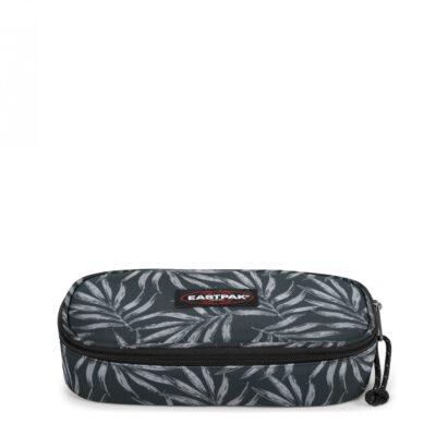 Estuche escolar Eastpak: PLUMIER OVAL EK717A18 Brize Palm fondo negro palmeras grises