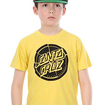 Camiseta manga corta niño Santa Cruz Ref. Youth Shattered Dot SS Tee Banana amarilla logo negro