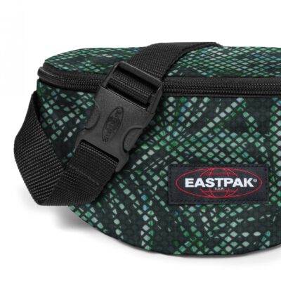 Riñonera Eastpak Springer EK074B12 Mesh Palm Loops Malla fondo negro estampado colores verde azul