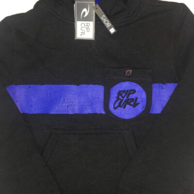 Sudadera Rip Curl niño con capucha Surf wear Ref. kfeam4 negra y logo azul