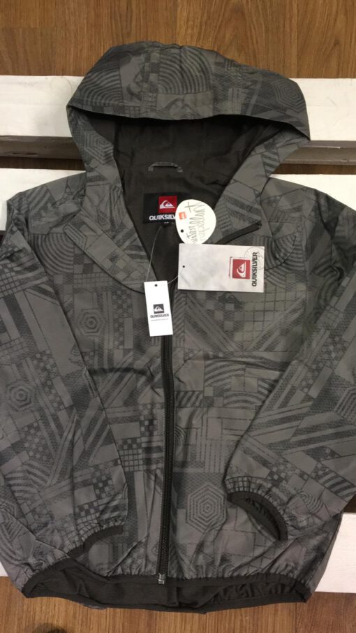 Chubasquero Quiksilver con capucha y cremallera para Chicos Ref. KPBJK112 Coral Asphalt tonos grises