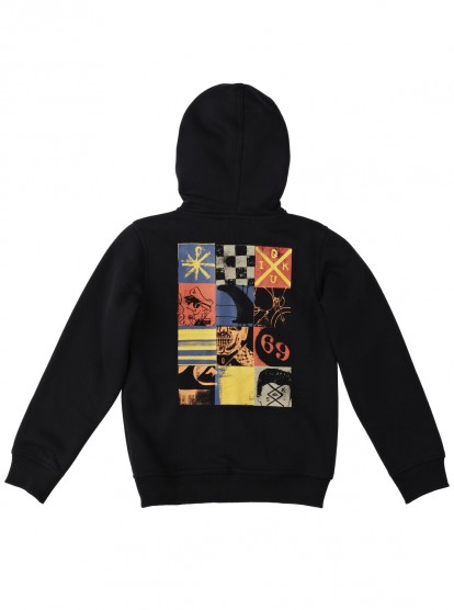 Paternal logo Meloso Sudadera niño Quiksilver con capucha y cremallera para Chicos Ref.KPBSW902  negra con logo AZUL - Martimpe Berart - Tienda de Moda en Gausach, Vielha,  Valle de Aran