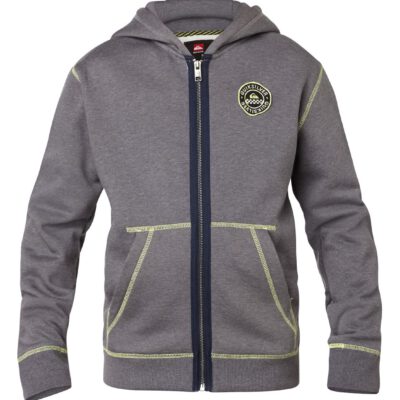 Sudadera Quiksilver con capucha y cremallera para Chicos Ref. EQBFT03013 Gris logo pequeño bordado