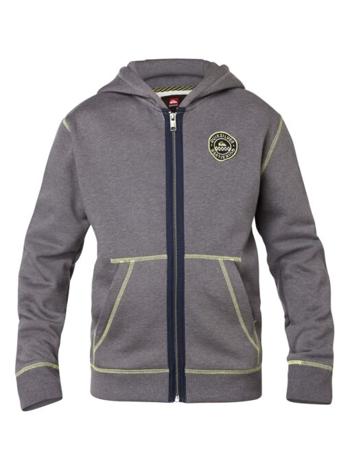 Sudadera Quiksilver con capucha y cremallera para Chicos Ref. EQBFT03013 Gris logo pequeño bordado