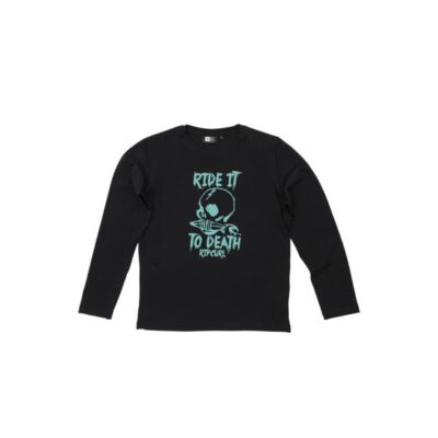 Camiseta manga larga niño Rip Curl RIDE IT LS TEE BLACK REF. KTEET4-90 BLACK negra Calavera turquesa