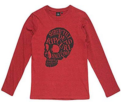 Camiseta manga larga niño Rip Curl Head Skull LS tee REF. KTEHT4-90 roja calavera negra
