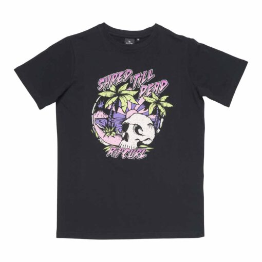 Camiseta RIP CURL Niño manga corta niño SLAND SKULL SS TEE Black Ref.KTEIC4 negra calavera en la isla