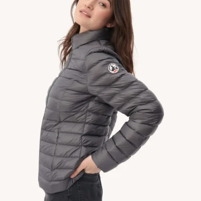 Chaqueta Jott de plumas pato sin capucha Mujer CHA BASIC P000WDOW02 - 504 ANTHRACITE Justoverthetop Gris antracita oscuro