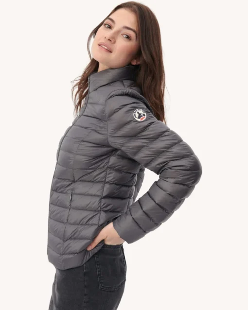 Chaqueta Jott de plumas pato sin capucha Mujer CHA BASIC P000WDOW02 - 504 ANTHRACITE Justoverthetop Gris antracita oscuro