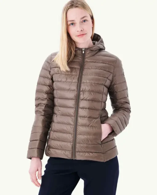 Chaqueta con capucha Jott de plumas pato Mujer P000WDOW01 Taupe 808 CLOE BASIC Justoverthetop Color topo