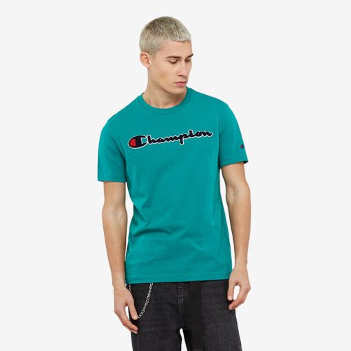 Camiseta manga corta CHAMPION Hombre Cuello redondo SATIN SCRIPT LOGO CREW NECK T-SHIRT Ref. 212946 Verde