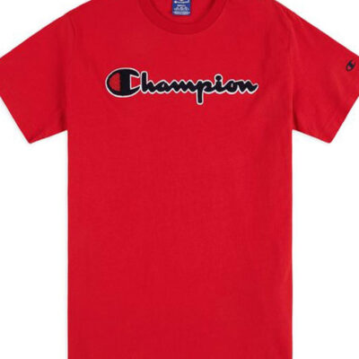 Camiseta manga corta CHAMPION Hombre Cuello redondo SATIN SCRIPT LOGO CREW NECK T-SHIRT Ref. 212946 roja