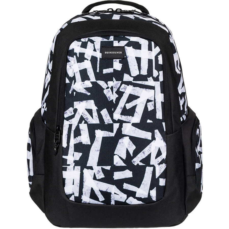 Mochila Quiksilver doble chico Schoolie Backpack bolsillo ordenador wbb7 Ref. negra y blanca letras | Martimpe Berart - Tienda de Moda en Gausach, Vielha, Valle de Aran