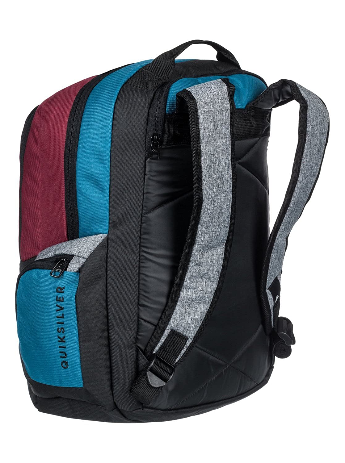 Mochila Quiksilver doble chico EQYBP03418 Schoolie Backpack bolsillo gris azul y granate | Berart - Tienda de Moda en Gausach, Vielha, Valle de Aran