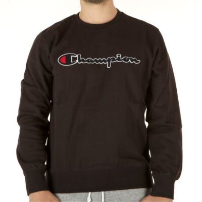 Sudadera CHAMPION Hombre Cuello redondo Chenille Logo Crewneck Ref. 212942-s19 Negro