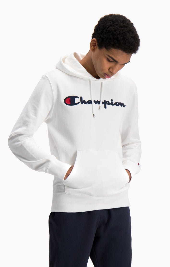 Sudadera CHAMPION Con Capucha HALF COLOUR BLOCK WRAPAROUND LOGO HOODIE 214205 Blanca Marino | muana.pa.gov.br