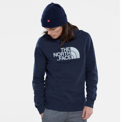 Sudadera THE NORTH FACE hombre con cuello redondo drew peak crew ref. T92ZWRH2G Azul marino con logo bordado gris claro