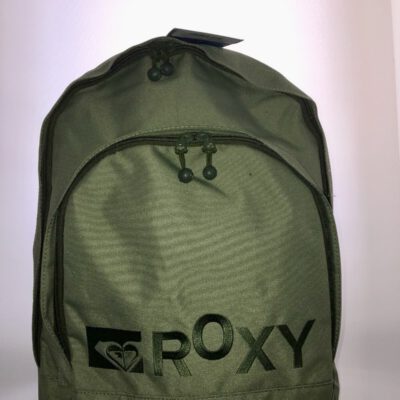 Mochila Roxy triple XRWBA201 Ref. 4112609 Color Verde caqui con logo bordado verde