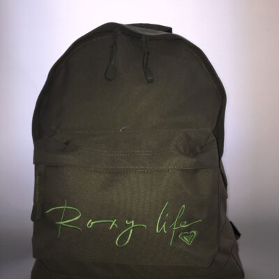 Mochila Roxy Basic Girl ref. QJWBA 011 4033303 Verde Logo verde bordado Roxy life