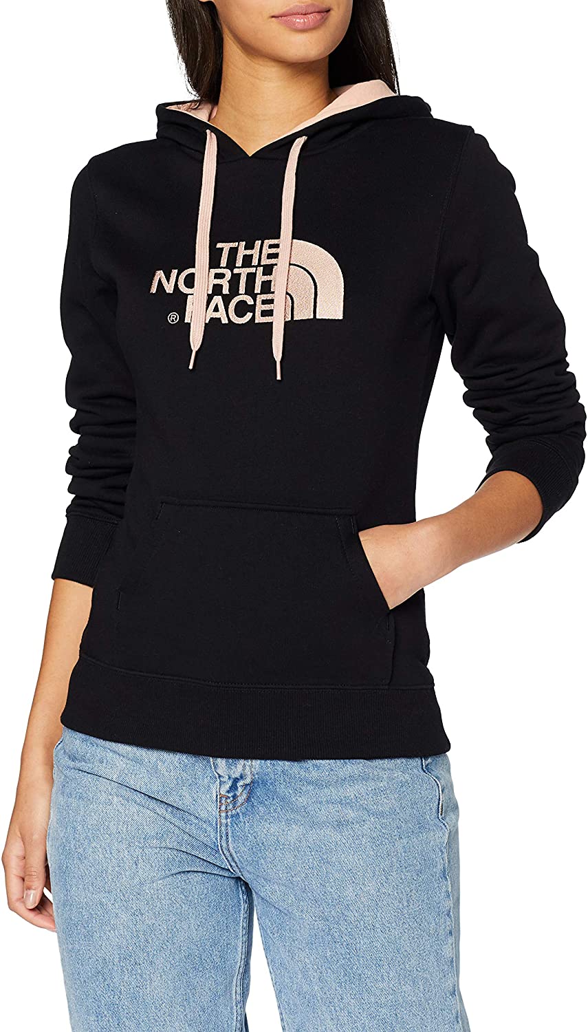 Sudadera THE NORTH FACE mujer con capucha DREW PEAK ref. T0A8MU6ZB Negra con logo bordado rosa palo Martimpe Berart - Tienda de en Gausach, Vielha, Valle de Aran