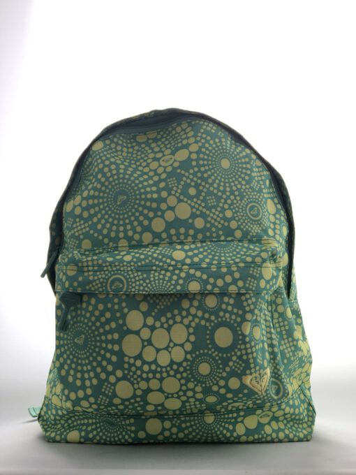 Mochila Roxy Basic Girl ref. XUWBA301 4121968 Verde con topos amarillos