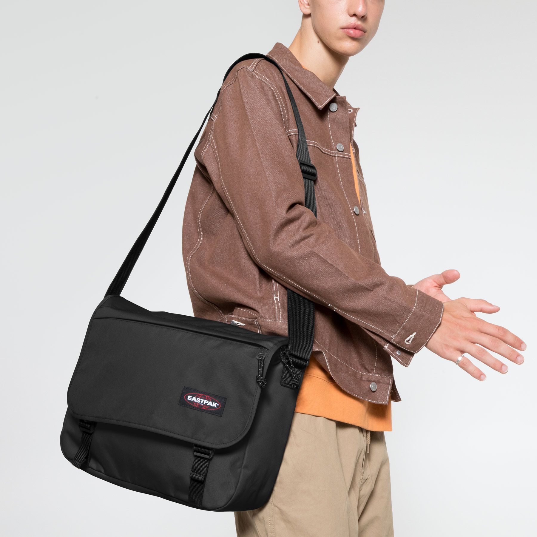 BESTELLIE Bolso bandolera bolso bandolera bolsa de lona para computadora portátil para trabajo y escuela múltiples bolsillos 