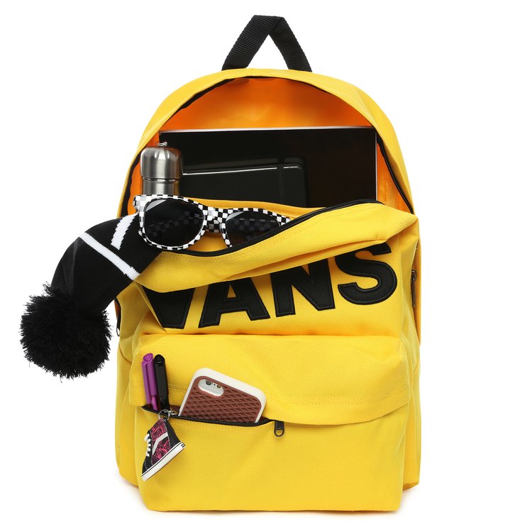 Mochila Vans OLD SKOOL III Ref. VN0A3I6R85w1 amarillo con logo negro bolsillo ordenador Berart - Tienda de Moda en Gausach, Vielha, Valle de Aran