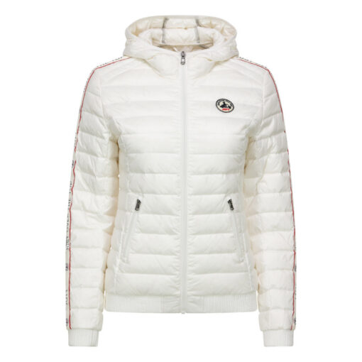 Chaqueta capucha Jott de plumas Mujer Blanc 901 CATHY BASIC franja logos mangas Justoverthetop Color blanco