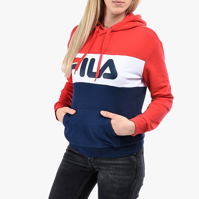 FILA chica con capucha LORI HOODY WOMEN Ref. blanco y marino | Martimpe Berart - Tienda de Moda en Vielha, Valle de Aran