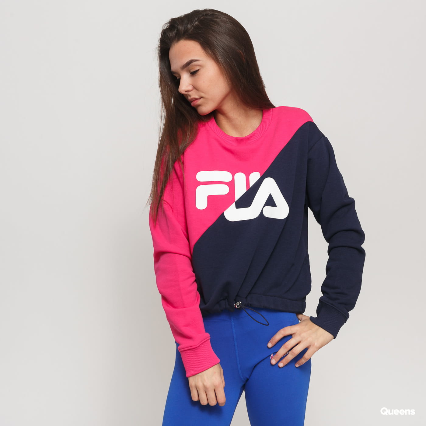 Sudadera FILA chica cuello redondo BANJI CROPPED CREW SWEAT Ref. 687491 Marino fucsia | Martimpe Berart - Tienda de Moda en Gausach, Vielha, Valle de