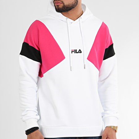 Sudadera FILA Hombre con capucha Sweatshirt Men Bade Hoody bright Ref. 687480 blanca rosa y | Martimpe Berart - Tienda de Moda en Gausach, Vielha, Valle de Aran