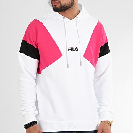 Sudadera FILA Hombre con capucha Men Bade Hoody bright 687480 blanca rosa y negra | Martimpe Berart - Tienda de Moda en Gausach, Vielha, de Aran