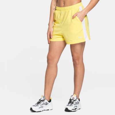 Pantalón Shorts corto FILA chica BADU SHORTS Ref. 687493 amarillo bandas laterales blanca