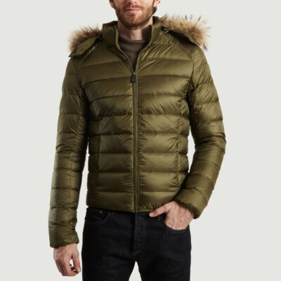 Chaqueta capucha Jott de plumas pato Hombre GRAN FRÍO 204 PRESTIGE Justoverthetop CAPUCHA PELO verde Kaki