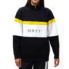 Sudadera OBEY chica Lassen Half Zip Ref. 211620094 Negra con bandas amarillla y blanca