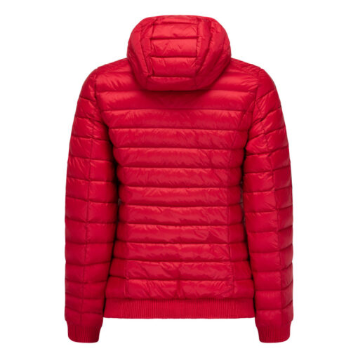 Chaqueta capucha Jott de plumas Mujer Red 300 CATHY BASIC franja logos mangas Justoverthetop Color rojo