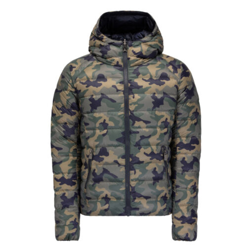 Chaqueta capucha Jott de plumas Hombre GRAN FRÍO 946 TANZANIE Justoverthetop REVERSIBLE camuflaje y azul marino