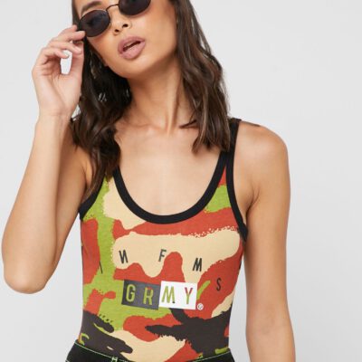 Body Grimey Chica Tirantes F.A.L.A Body SS19 Camo Ref. GGBS108-CMO estampado camuflaje