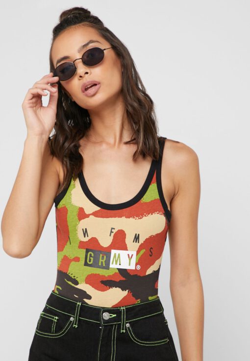 Body Grimey Chica Tirantes F.A.L.A Body SS19 Camo Ref. GGBS108-CMO estampado camuflaje