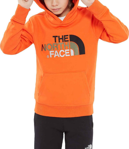 Sudadera THE NORTH FACE niño con capucha DREW PEAK ref. T933HVOW.XL NARANJA con logo bordado