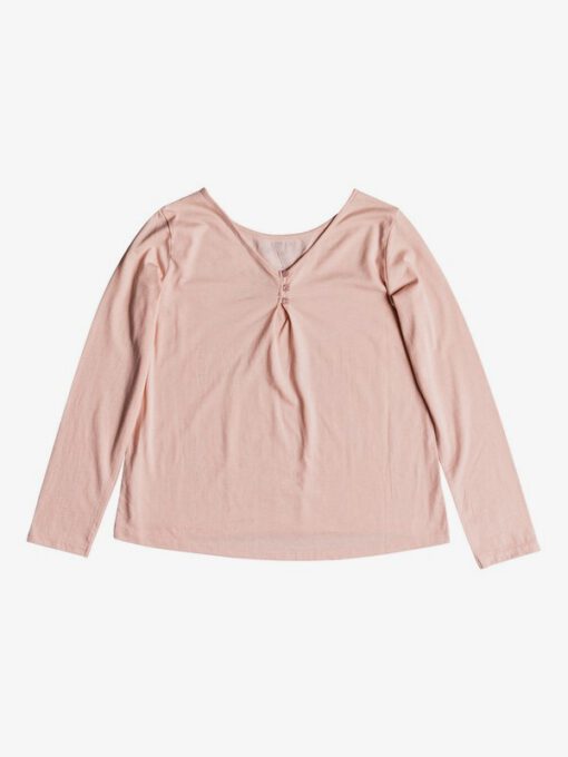 Camiseta ROXY niña manga larga Ref. ERGZT03333 MEKO Color rosa pastel logo grande pecho