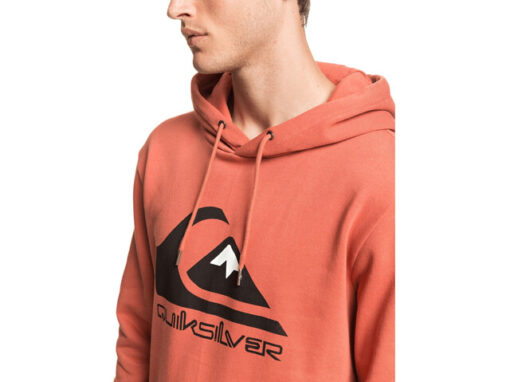 Sudadera sport hombre Quiksilver con capucha logo grande frontal Ref. EQYFT04089 mnlo color caldera