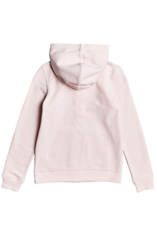 Sudadera ROXY niña con capucha y cremallera Ref. ERGFT03410 color MCMO Rosa palo Logo grande en pecho dorado